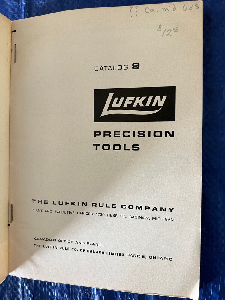 1960’s Lufkin Precision Tools Catalog No. 9
