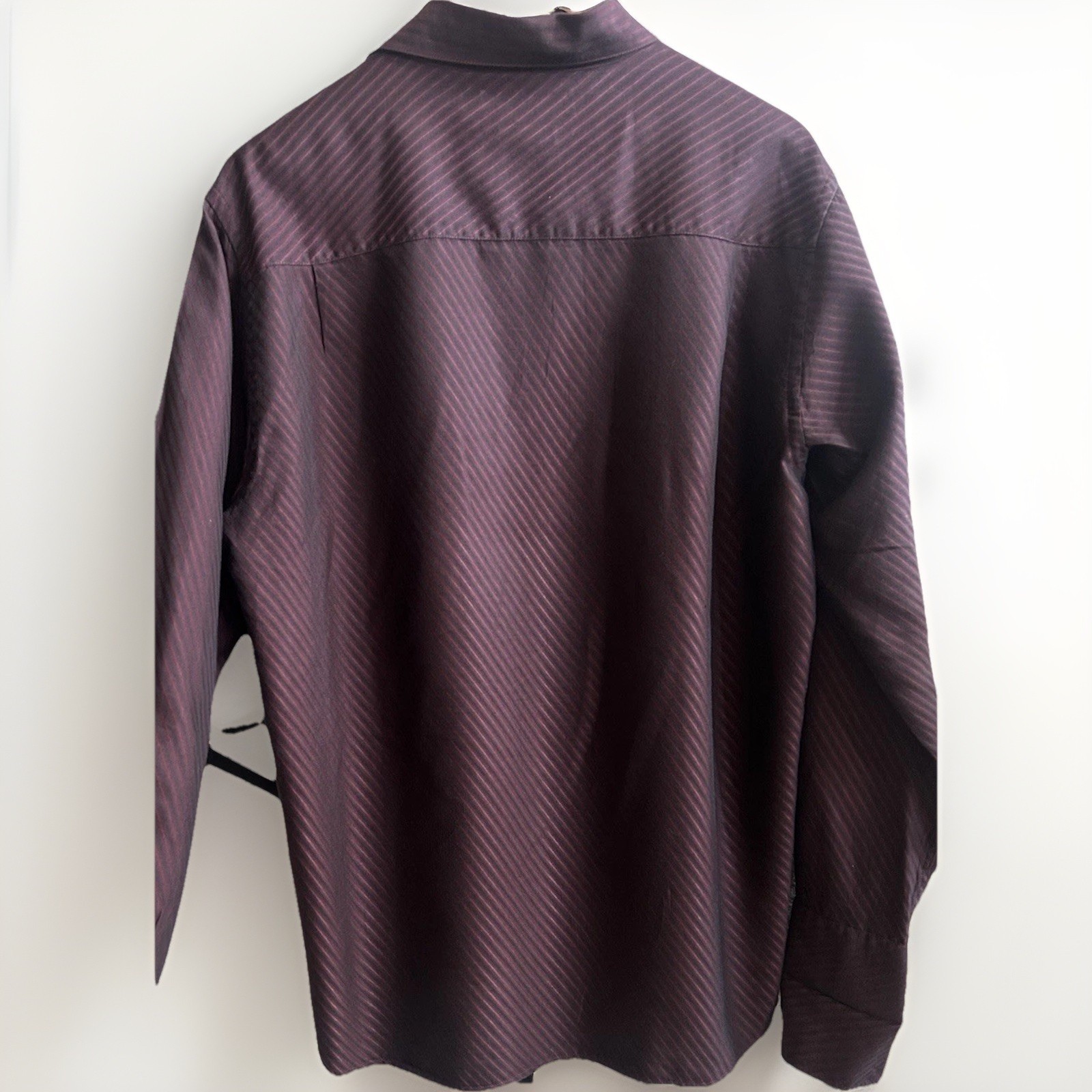 Perry Ellis Business Casual Stretch Burgundy Button Down Shirt M