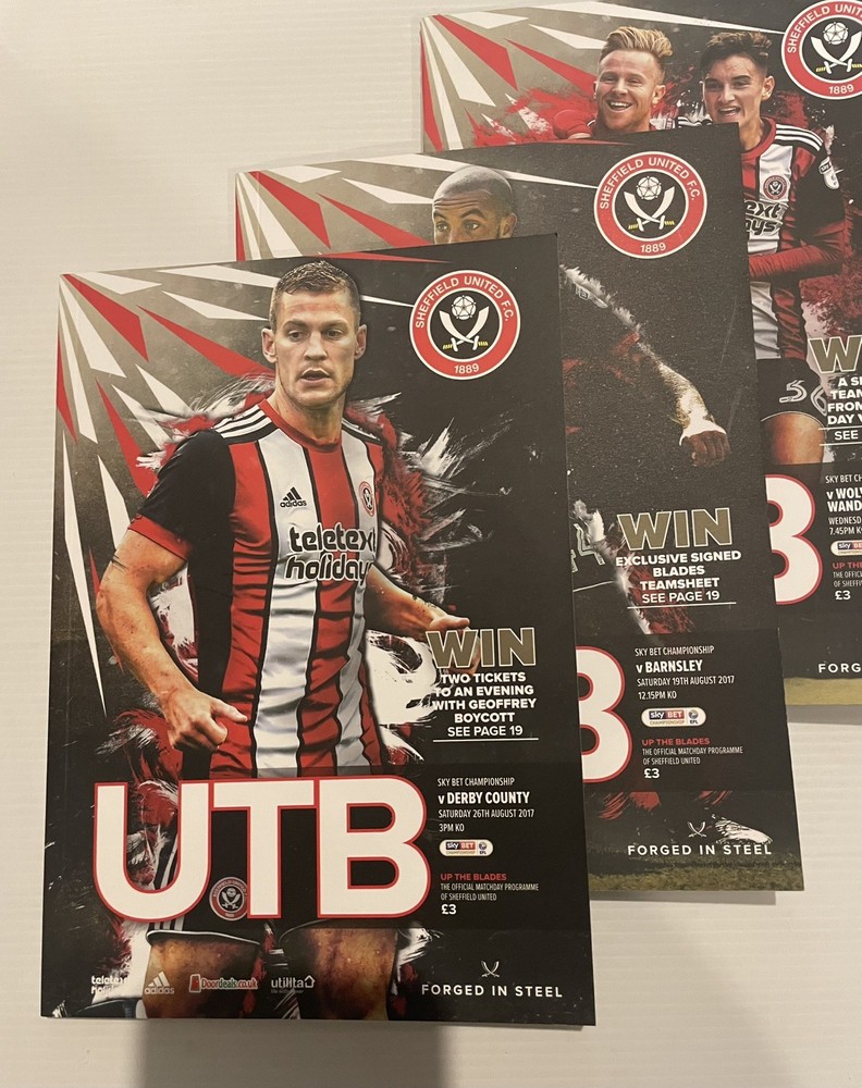 Sheffield United vs Barnsley Birmingham Fulham Derby 2017 Programmes Bundle
