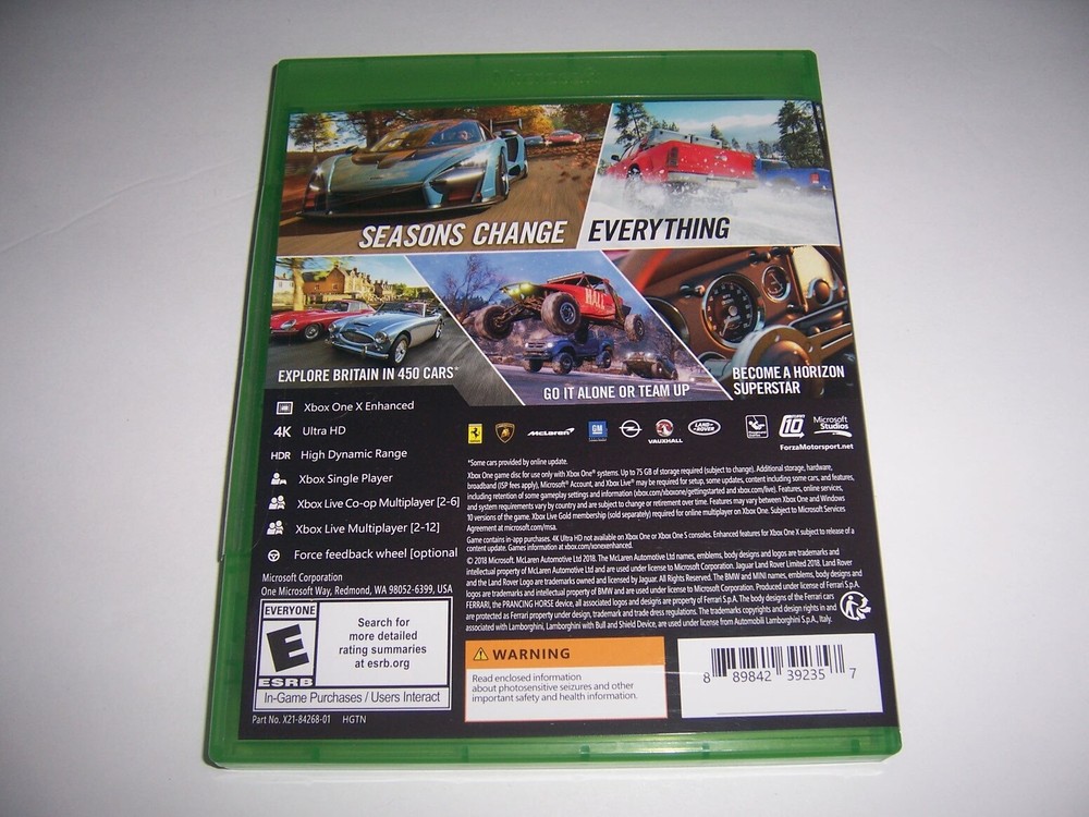 Original Box Case Replacement Microsoft Xbox One XB1 Forza Horizon 4 Four