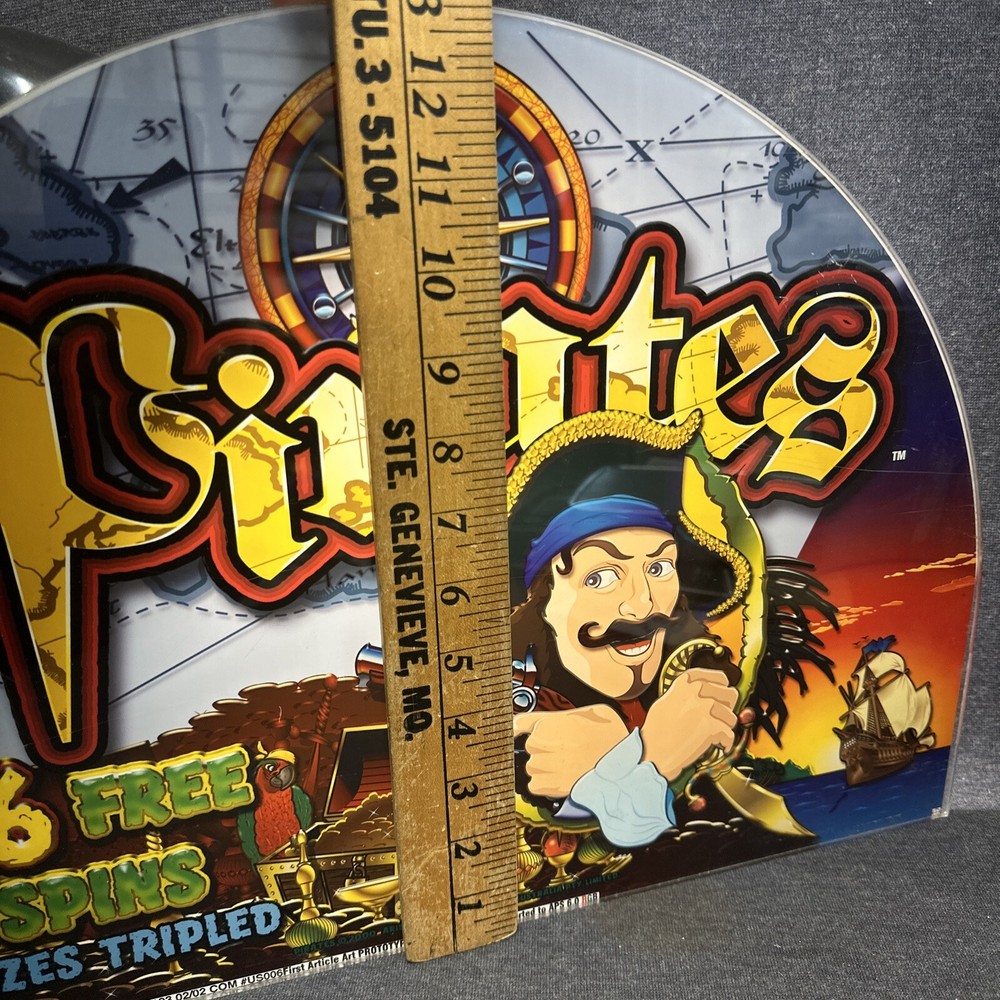 Slot Machine Plastic Insert Face Plate Pirates 8/16/2002 Prototype