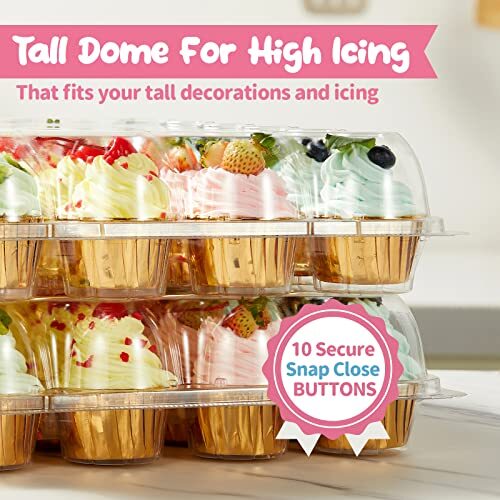 24 Pack x 10 Sets Stackable Cupcake Carrier Holders with 240 Pack Cupcake Lin...