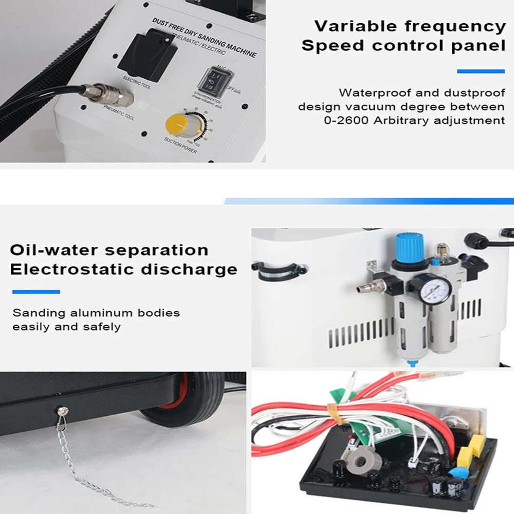 Electric dust free sander machine vacuum sanding grinding dust extraction system
