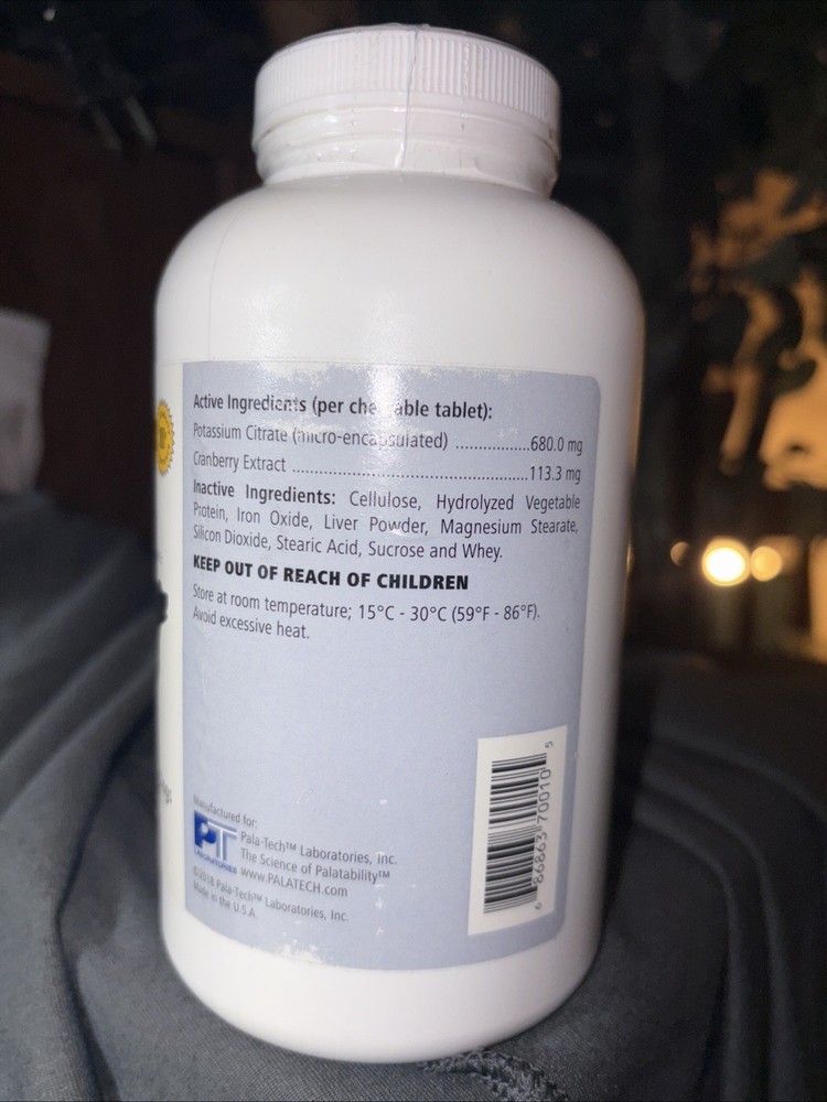 Pala-Tech Potassium Citrate Plus Cranberry Chewable Tablets (100 Tablets)