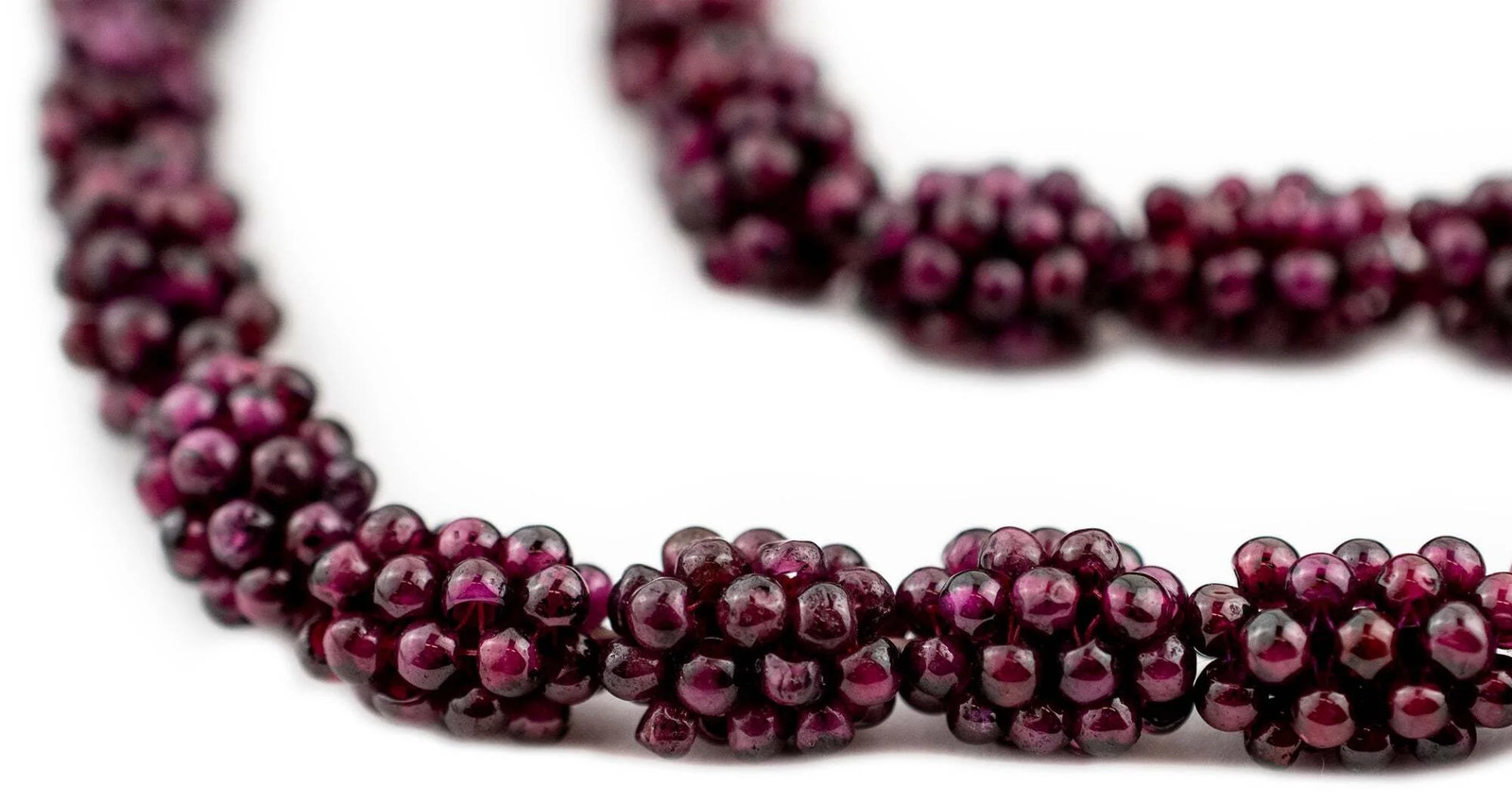 Vintage Garnet Crochet Bead 13x9mm, Single Bead Purple Unusual Stone