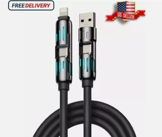 4 in 1 Multi-USB Charging Cable - MAX 240W Fast Charging/With USB A+ Type-C 5ft