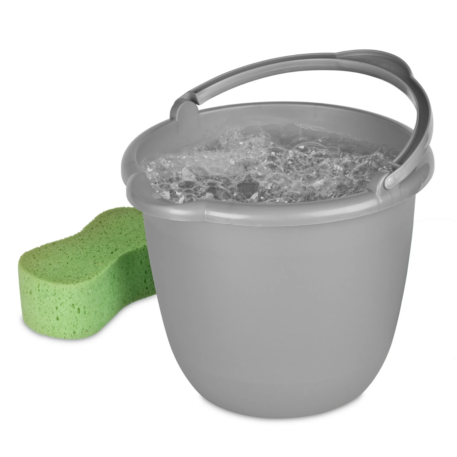 Sterilite 10 Qt. Spout Pail Classic Titanium Durable Plastic Bucket with Handle