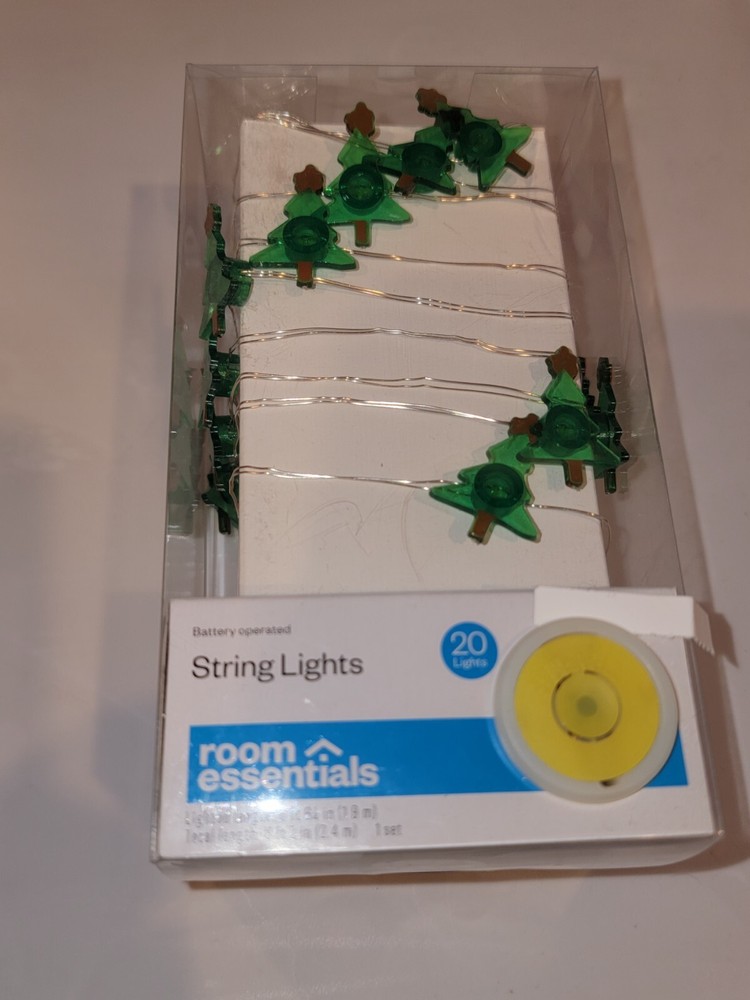 2 Green Christmas Tree Party String Mini Lights Decor New