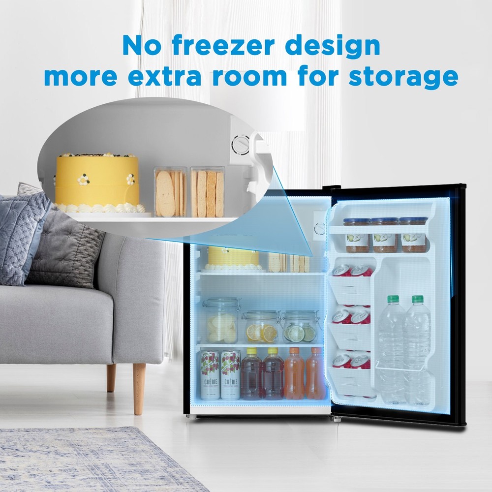 Mainstays 2.7 Cu Ft Compact Fridge, Black, Adjustable Shelves