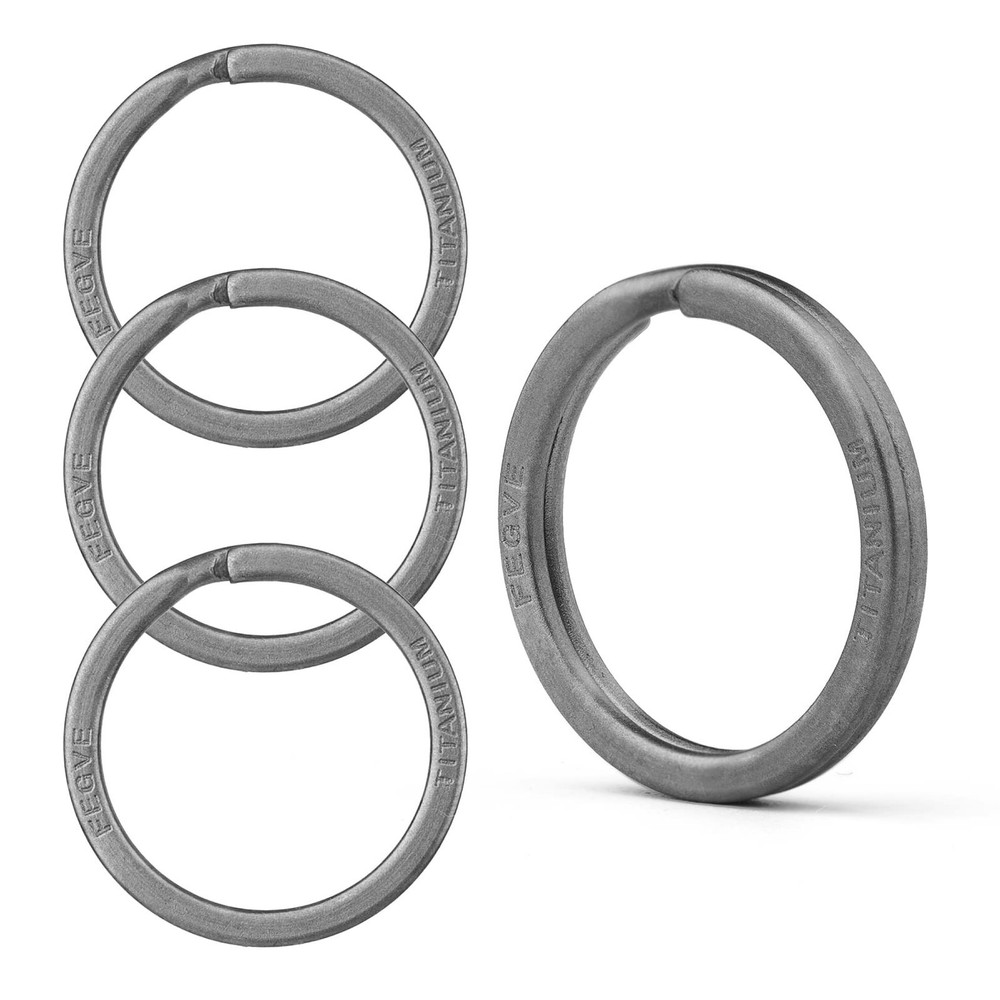 FEGVE Key Ring, Titanium Side Pushing Key Rings Keychain Rings Small Split Ke...