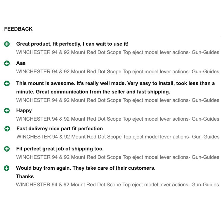 WINCHESTER 94 & 92 Mount Red Dot Scope Top eject model lever actions- Gun-Guides