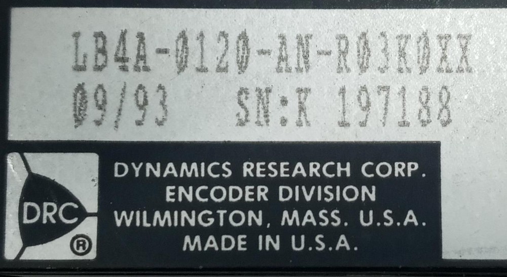Dynamics Research Corp. LB4A-0120-AN-R03K0XX Linear Guided Encoder 9"