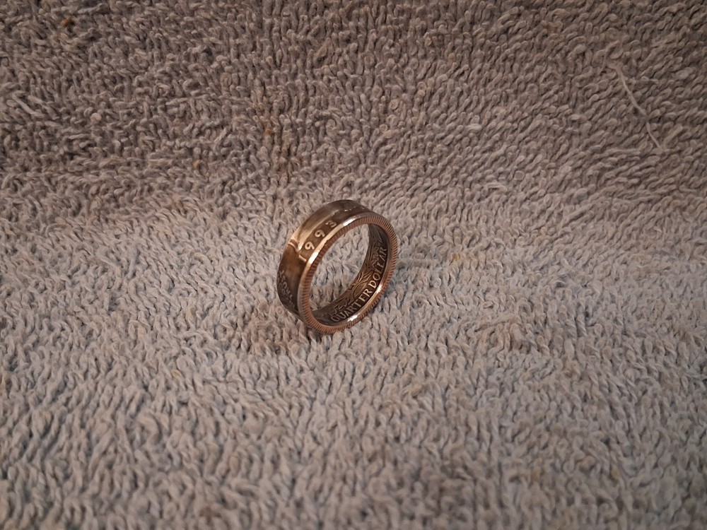 1993  Washington Quarters, coin ring, size 7