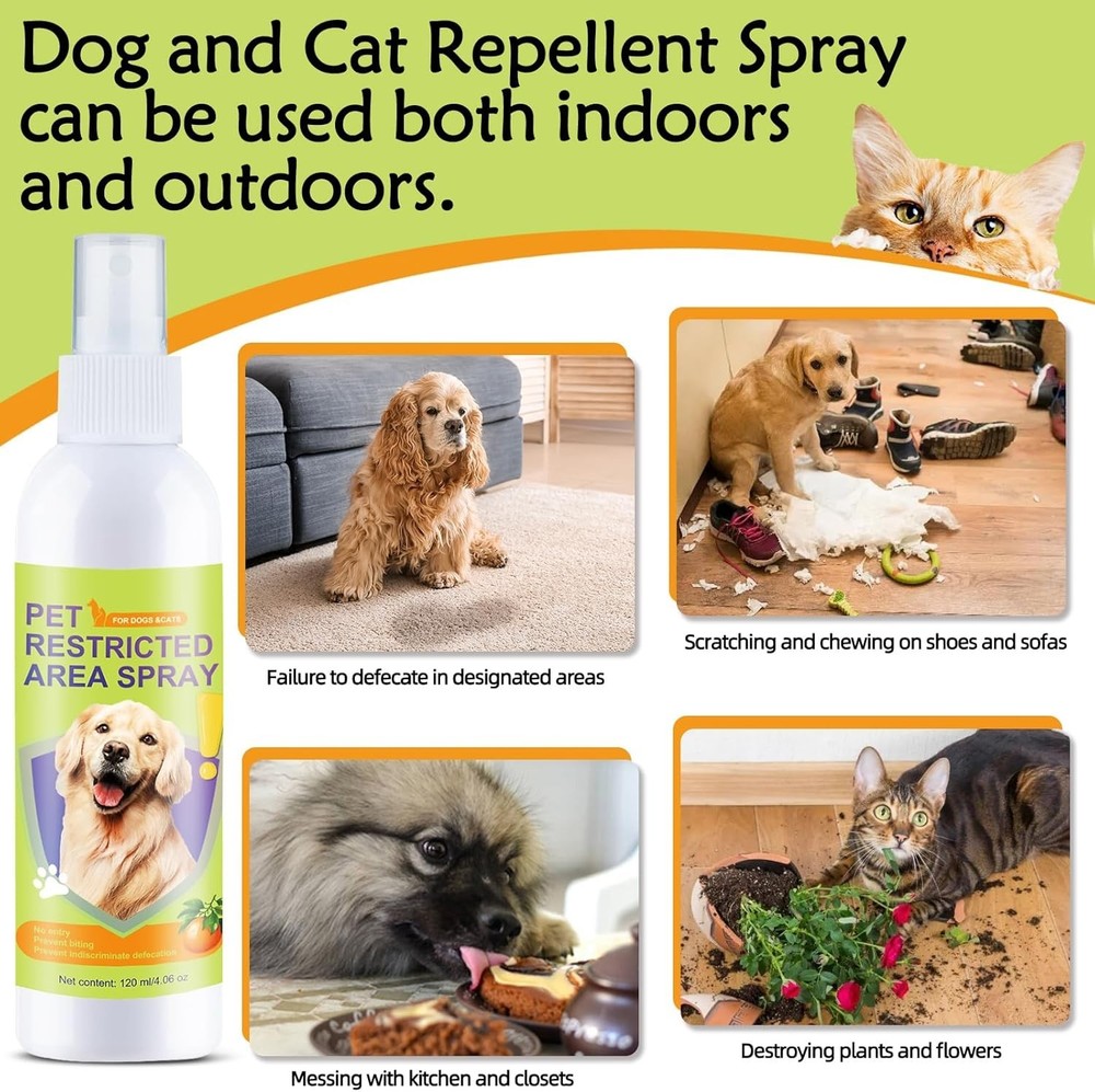 4 oz Cat & Dog Deterrent Spray - Effective Solution for Chewing & Peeing Issues