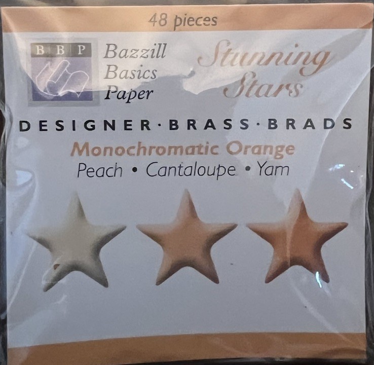 Bazzill Monocramatic Stars Brads Assortment - Orange