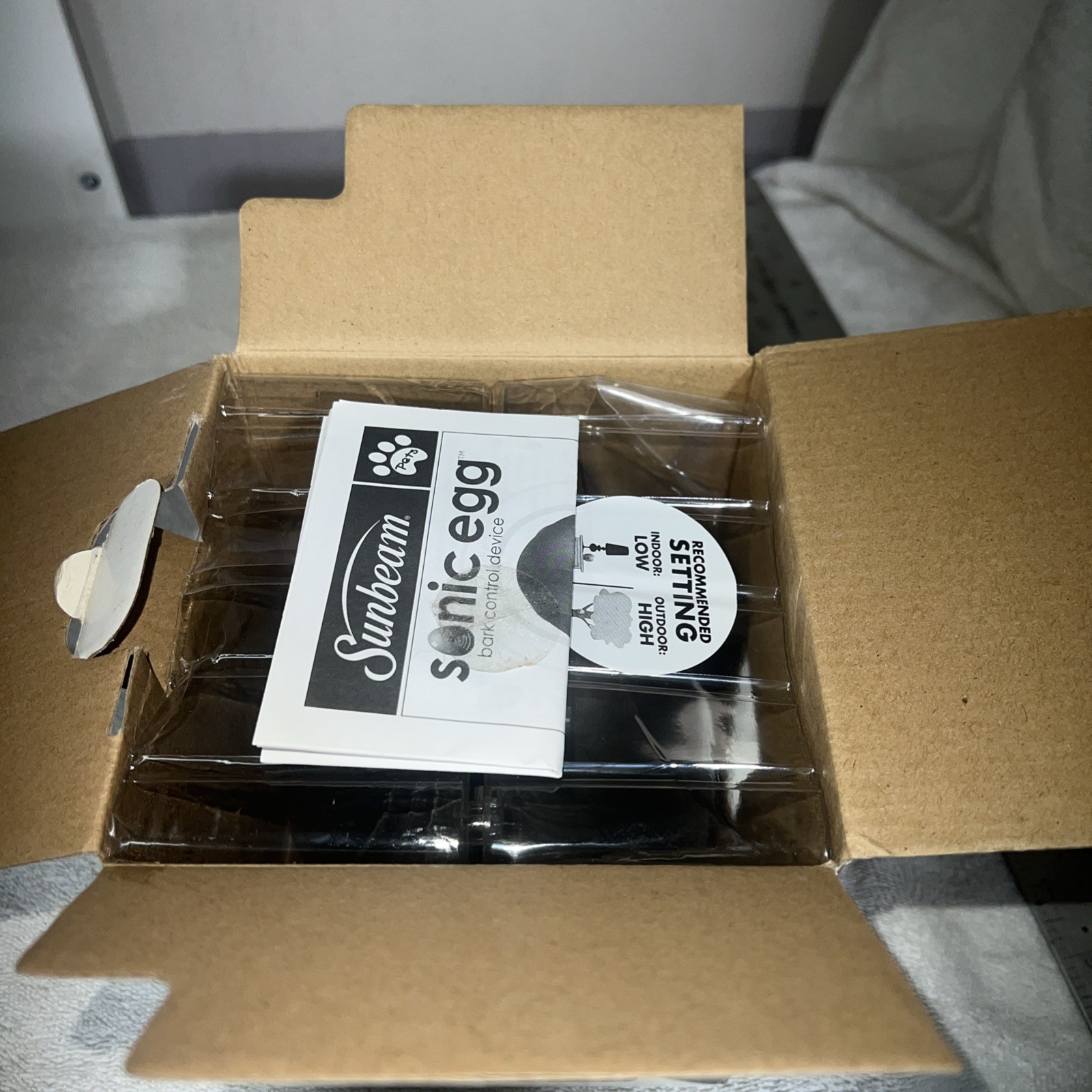 Sunbeam Sonic Egg Ultrasonic Dog Barking Control Deterrent Device, WORKS!