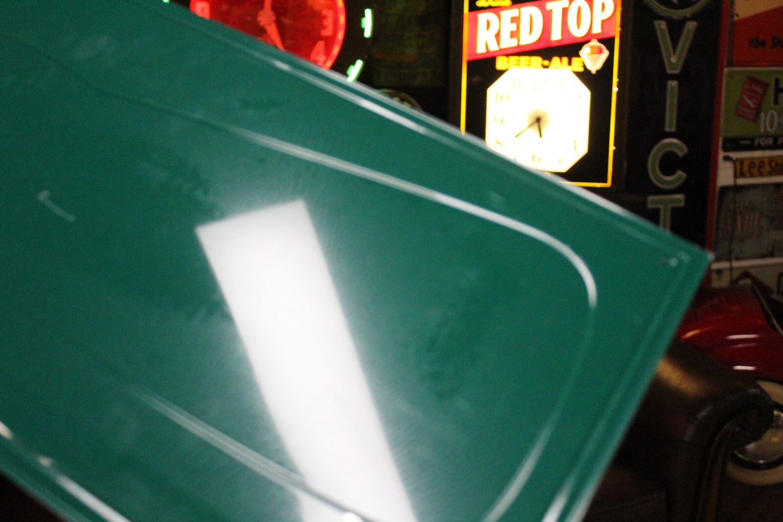 RARE ENJOY ORANGE CRUSH SODA POP VERTICAL EMBOSSED METAL SIGN BOTTLE STORE GAS