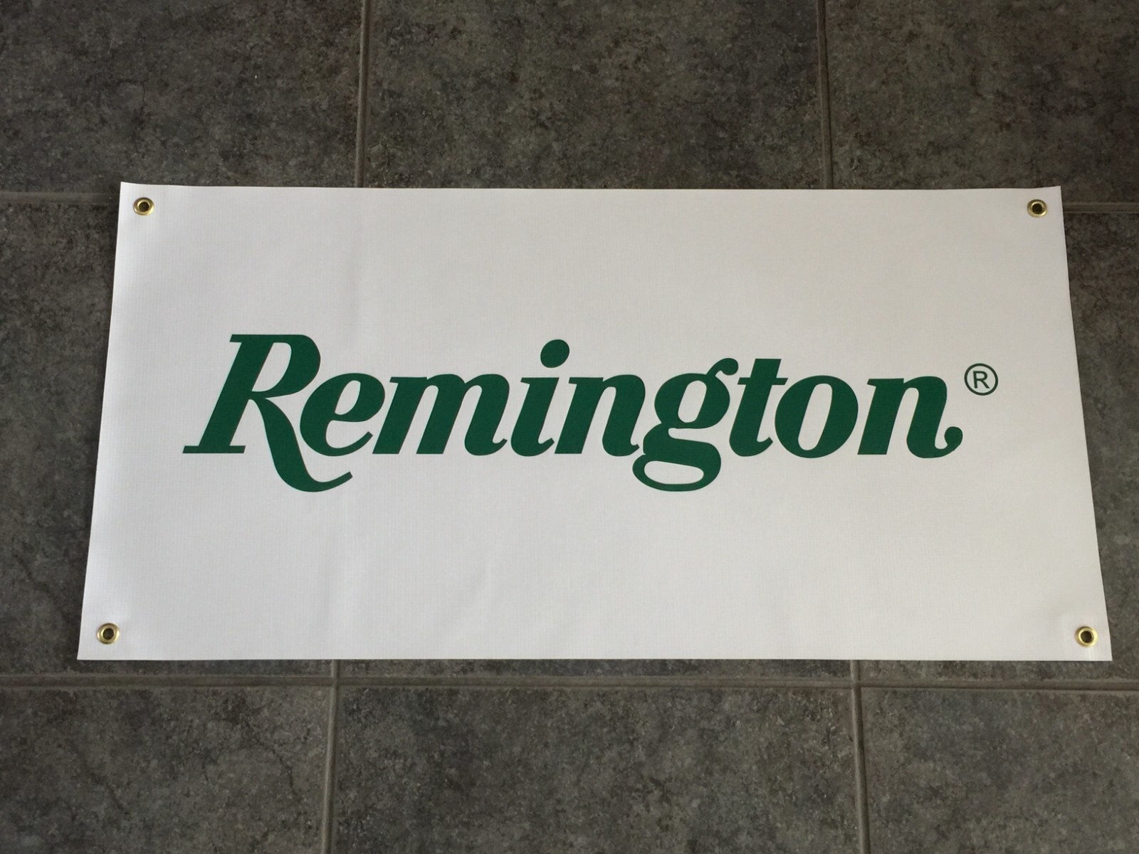 Remington banner sign garage wall 2A 2nd Amendment rifle shotgun ammunition ammo