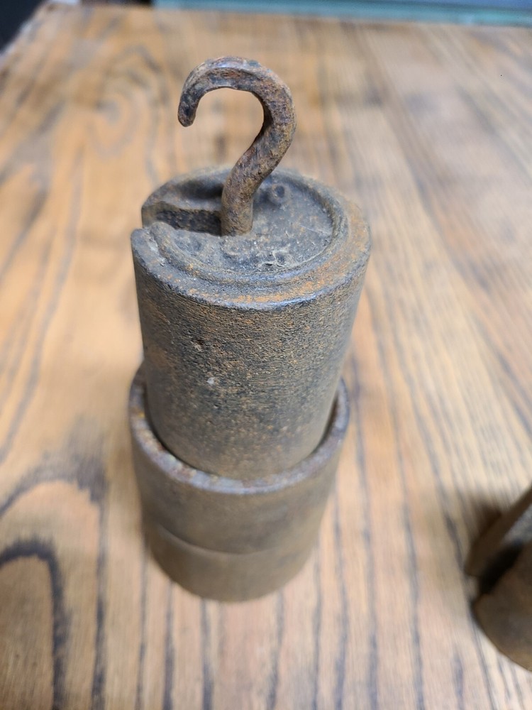 Vintage Scale Weights Cast Iron Antique