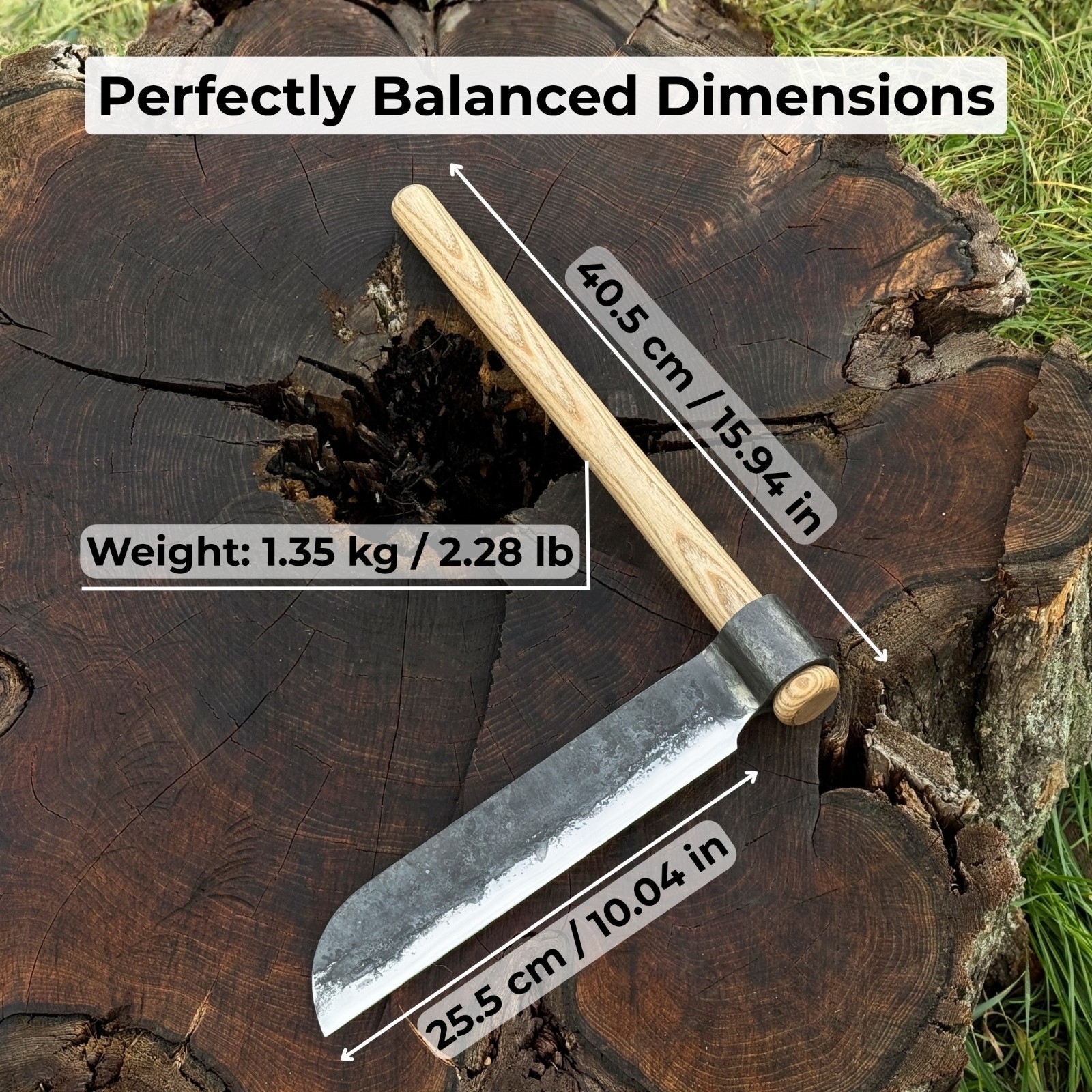 10in Blade Wood Splitting Froe Knife Blank Splitter Tool Steel Leather Sheath