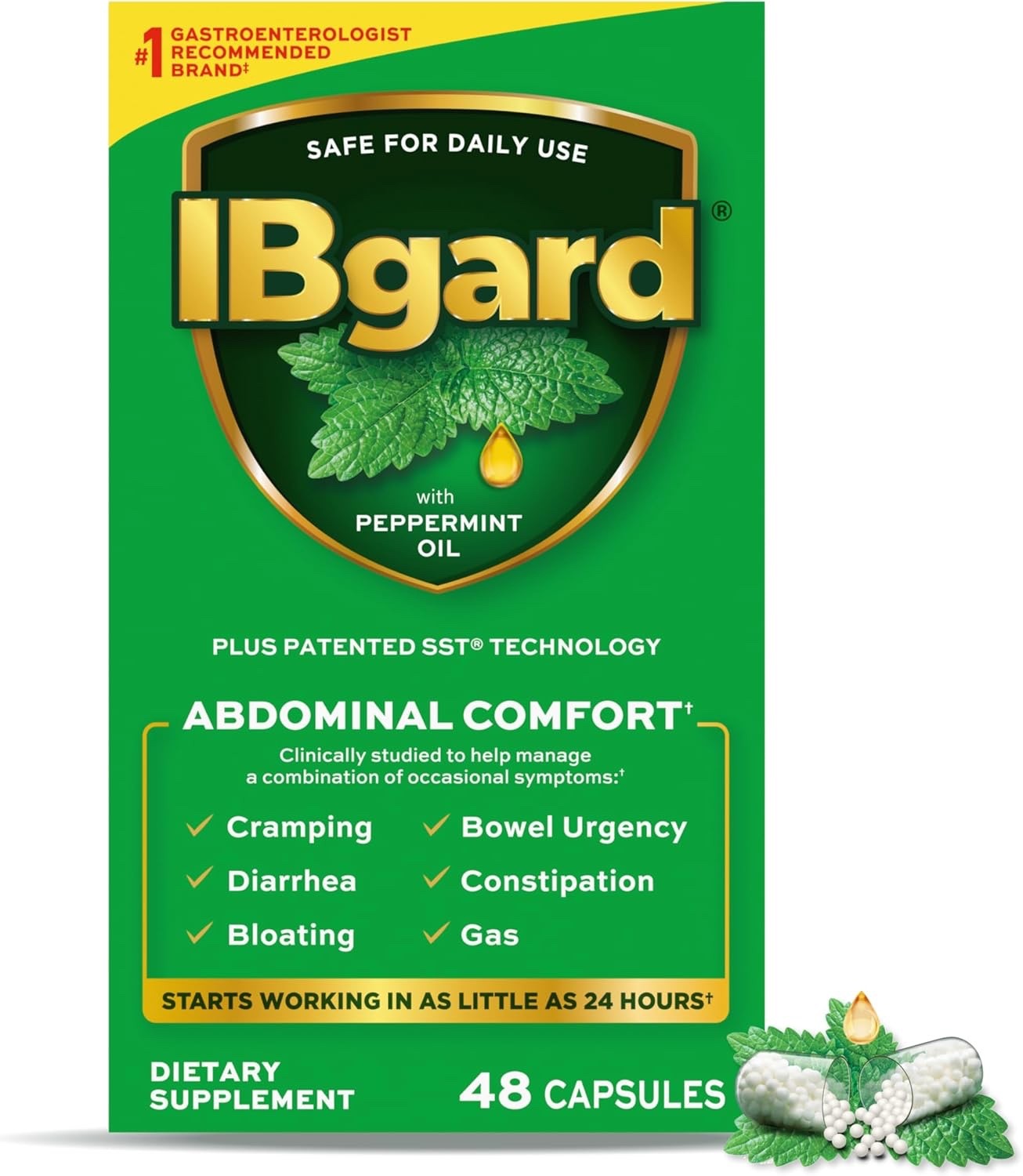 IBgard for Irritable Bowel Syndrome 48 Capsules 11/2026 or better