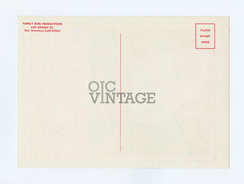 The Doors Postcard w/ Country Joe Avalon Ballroom FD50 Victor Moscoso 1967