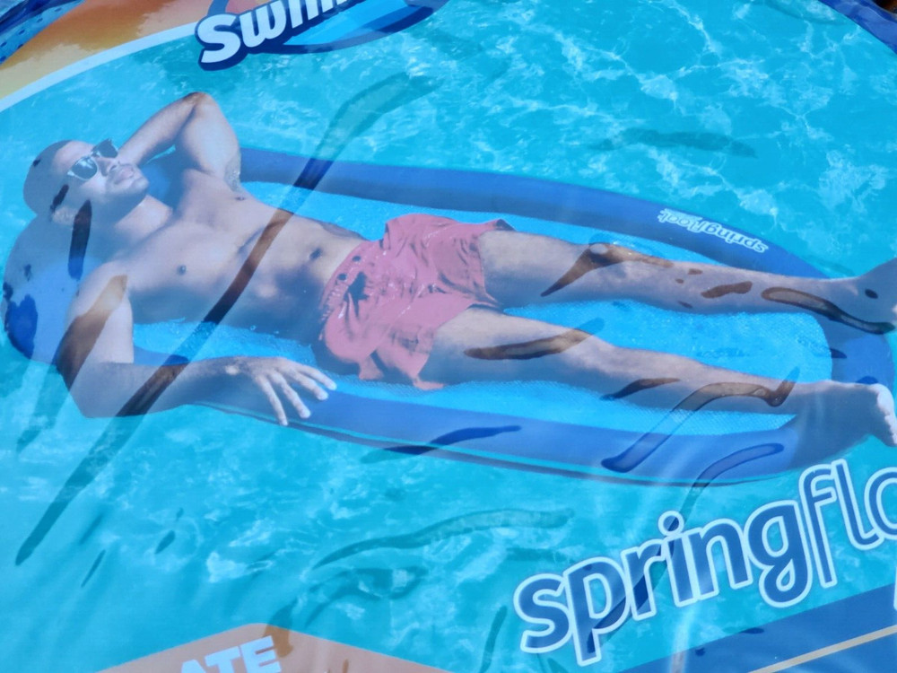 Swimways HYPER-FLATE VALVE SpringFloat ORIGINAL 68 X 35" - BLUE