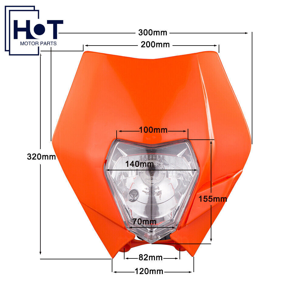 Orange Motocross Headlight For KTM EXC XC XCW SX SXF 125 250 300 350 400 450 500