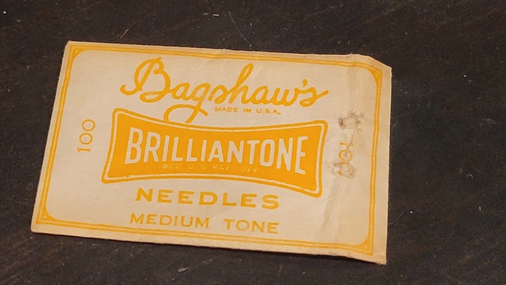 Bagshaw Brilliantone Gramophone phonograph needle packet - empty