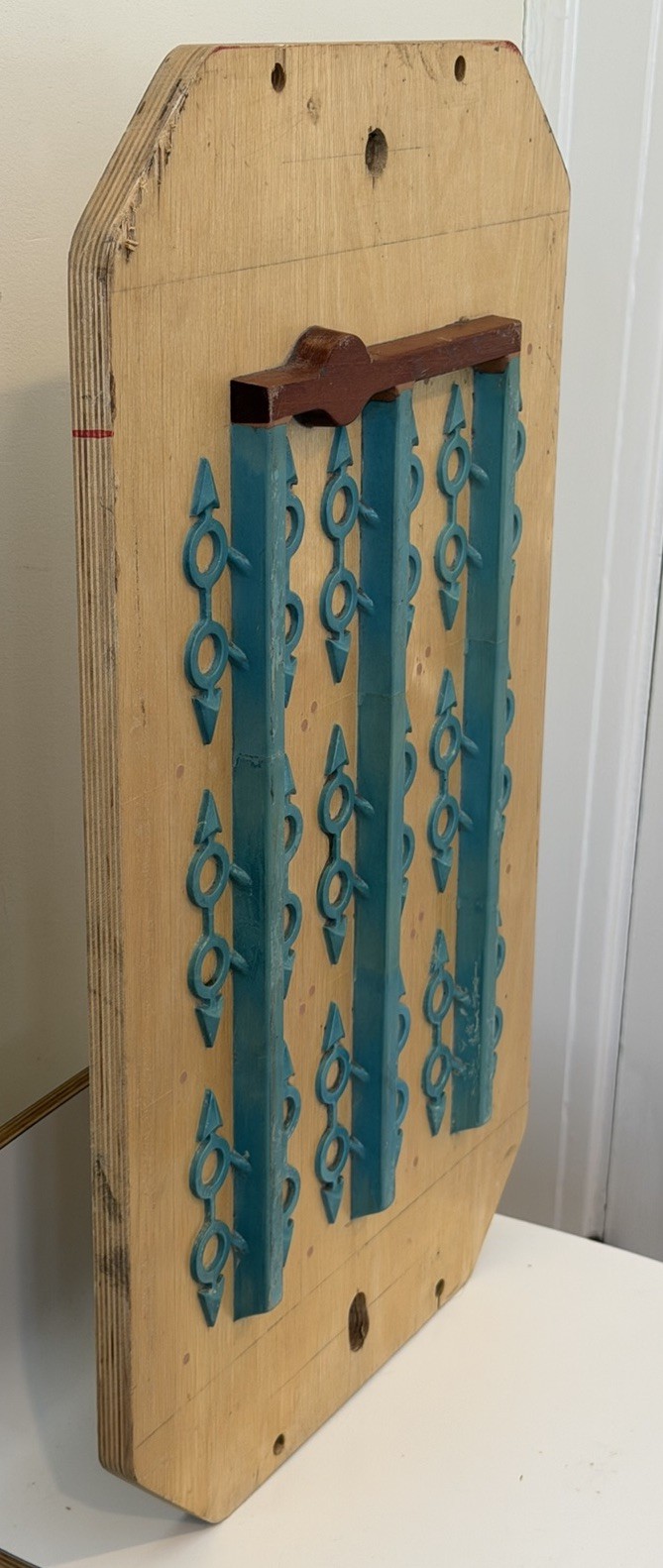 Mid Century Industrial Wood Foundry Mold Abstract Wall Art 1960 Arrows Circles