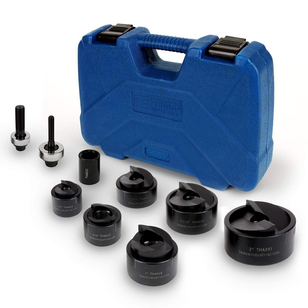 Electrical Conduit Punch Kit with Multiple Sizes and Organized Storage Case