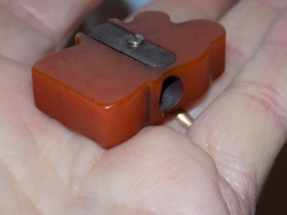 Vintage Snow White Catalin Bakelite Pencil Sharpener