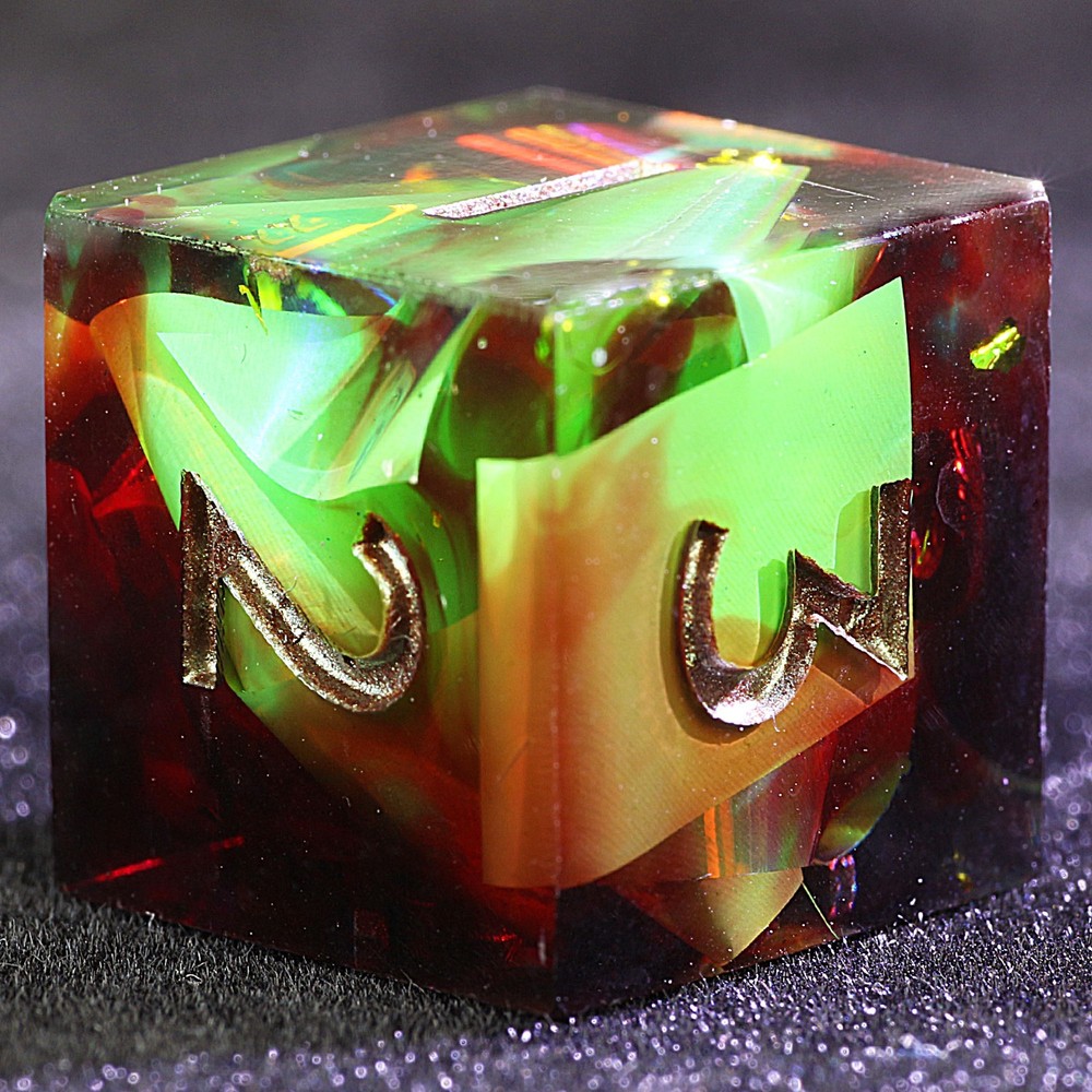 9 Polyhedral Resin Dice Sets D&D Trinity Holographic Scorch for RPG