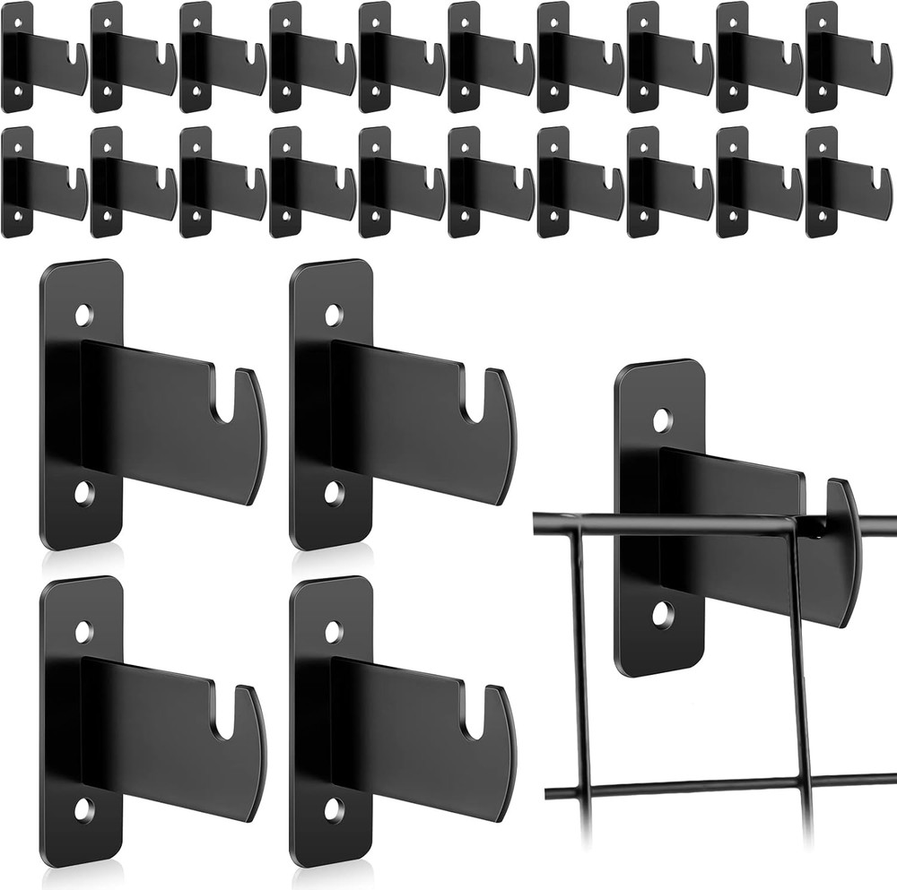 24 Pcs Gridwall Mount Brackets Metal Grid Wall Panel Brackets Display Hooks Spac