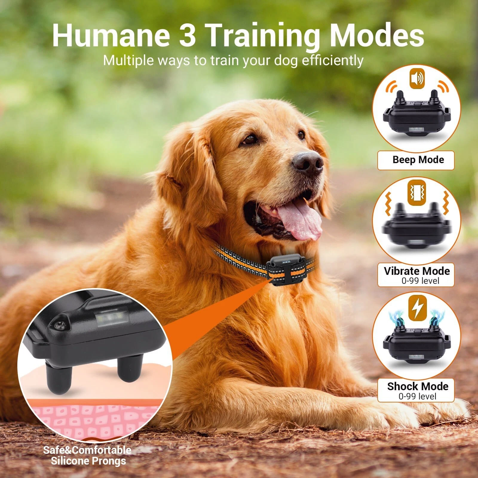 1-3 Dogs Training Collar 3000FT Remote Rechargeable Shock Dog Waterproof Trainer