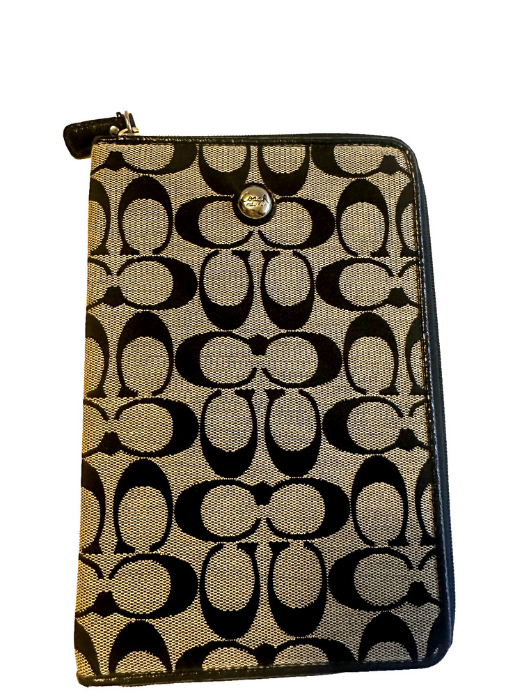 Coach Signature Canvas E-Reader or IPad Mini Tablet Sleeve Zip Case