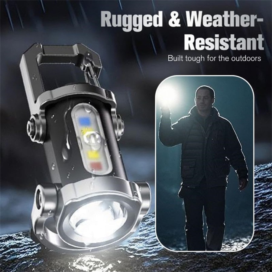 Portable Rechargeable Bright Keychain Flashlight Phone Charger,Emboadlie Mode AE