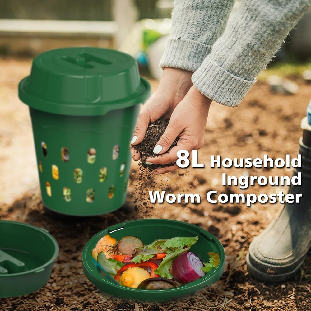 2-Pack Worm Composter for Gardens | Easy Vermicomposting Bin for Beginners