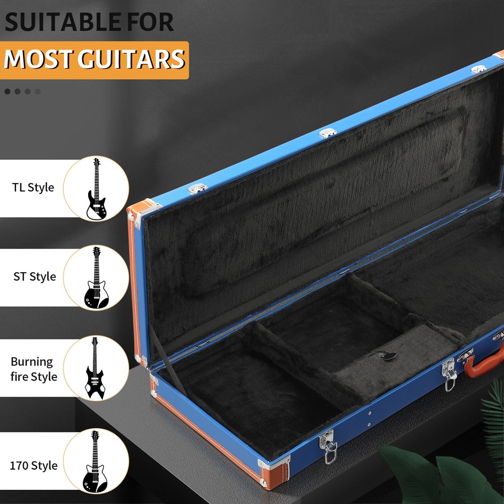 Glarry 39" Electric Guitar Hard-Shell Protective Case with Lock Latch Padding