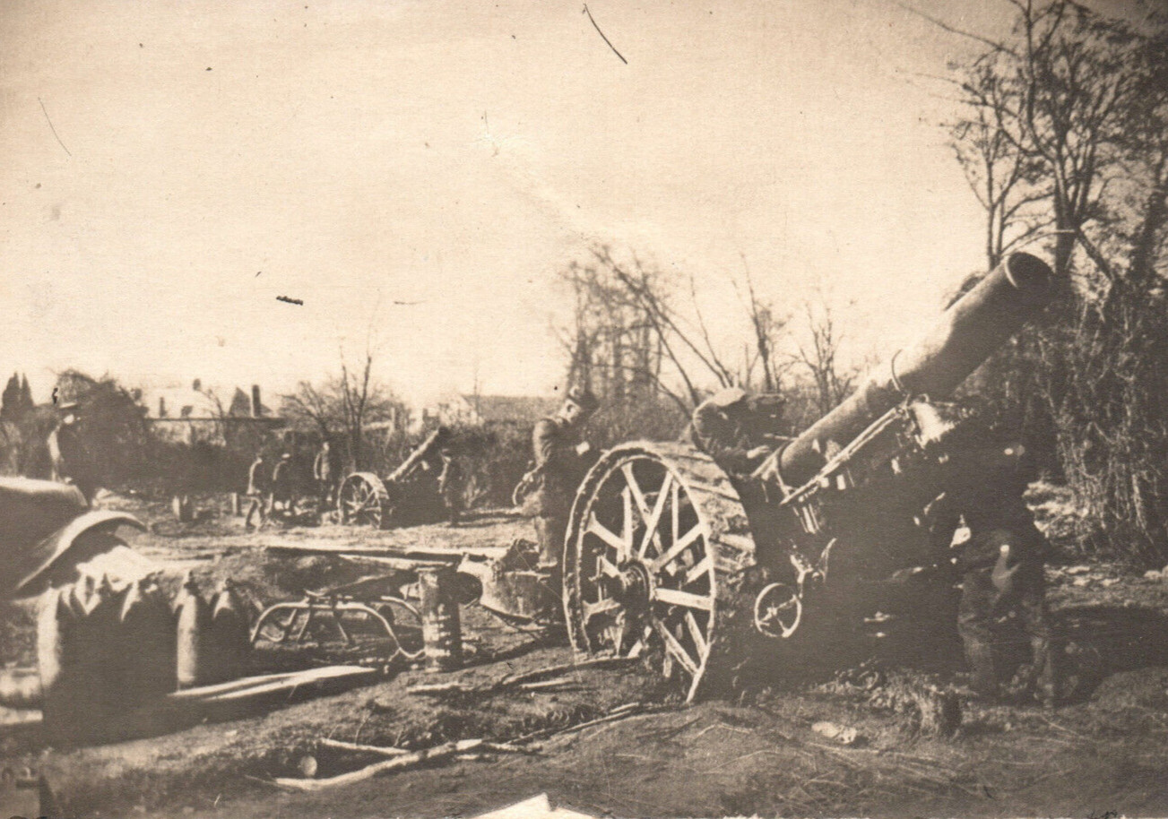 RPPC WWI German Soldiers Captured British Artillery Guns Real Photo Postcard