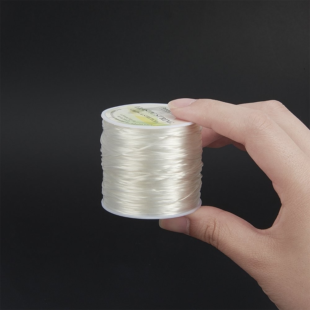PH PandaHall 60 Yards Clear Elastic 1 Roll White Stretch String