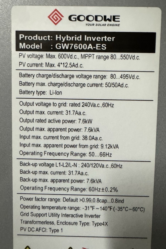 GW7600A-ES Goodwe Inverter: ARM CT Meter Board
