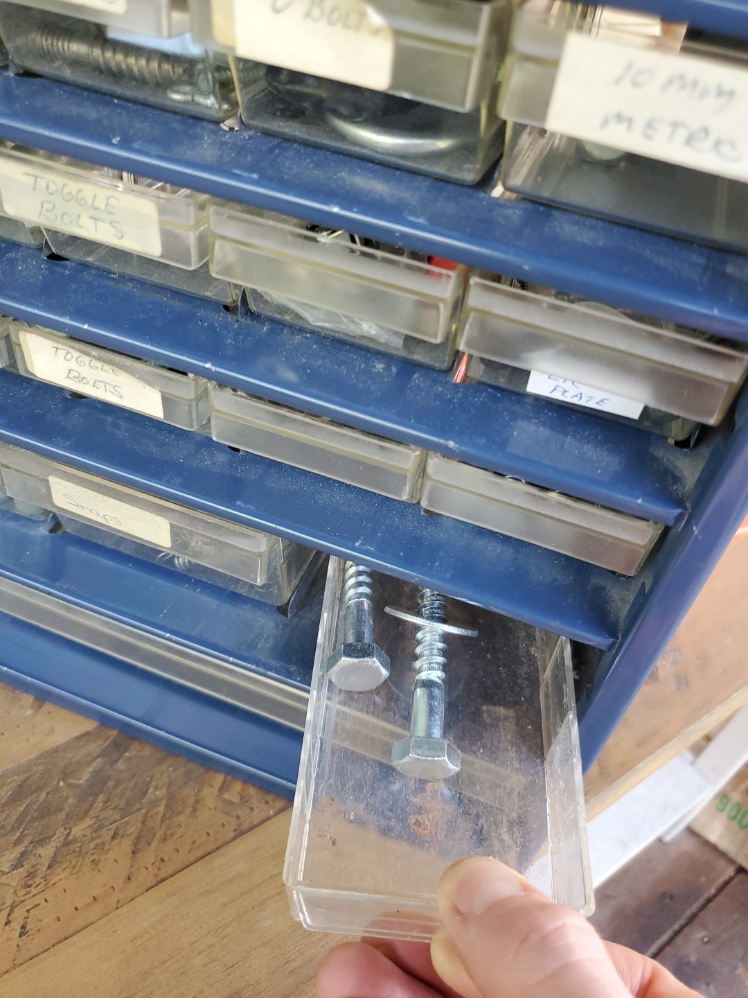 Vintage Blue RAACO 39-Drawer Metal Storage Organizer Cabinet