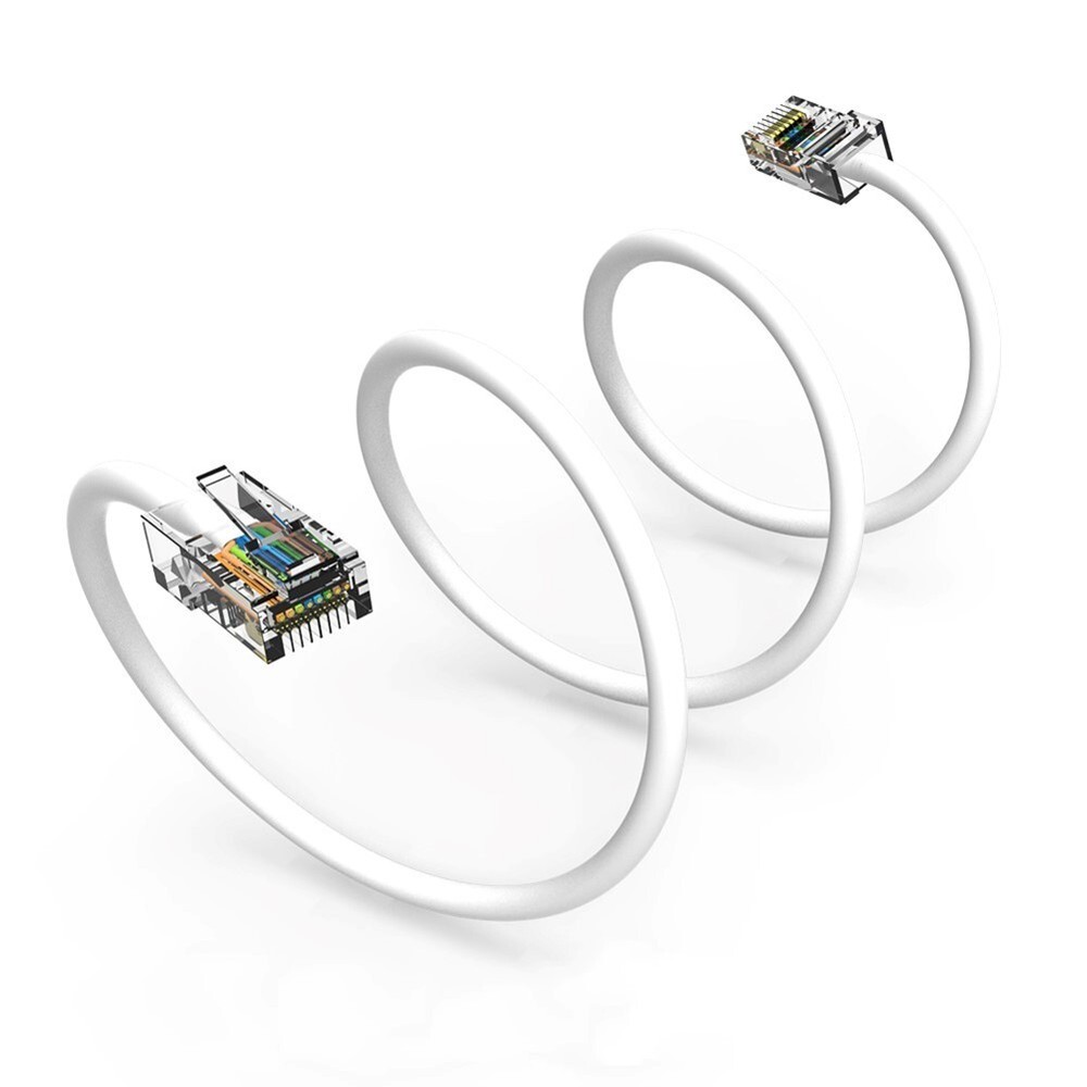 1FT Cat5e RJ45 Ethernet LAN Network UTP Non-Booted Patch Cable Copper Wire White