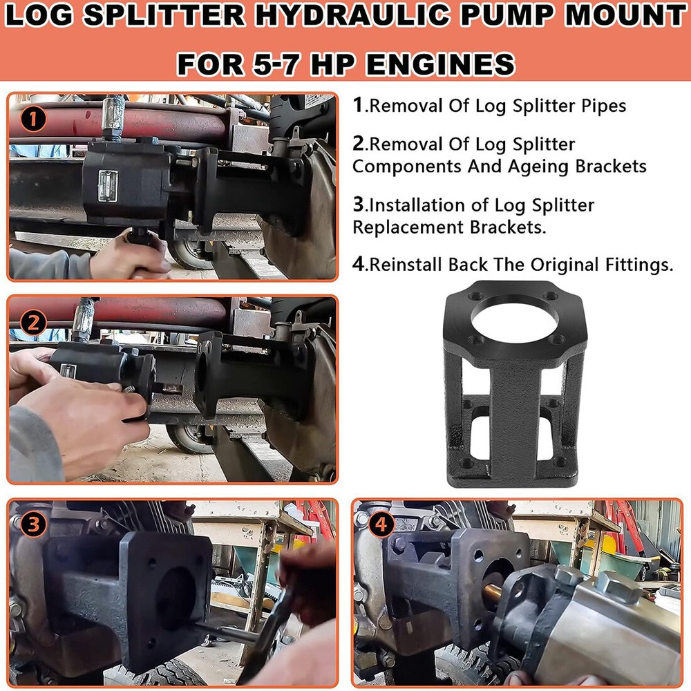 Log Splitter Hydraulic Pump Mount Replacement Brackets for 5-7 Hp Engines