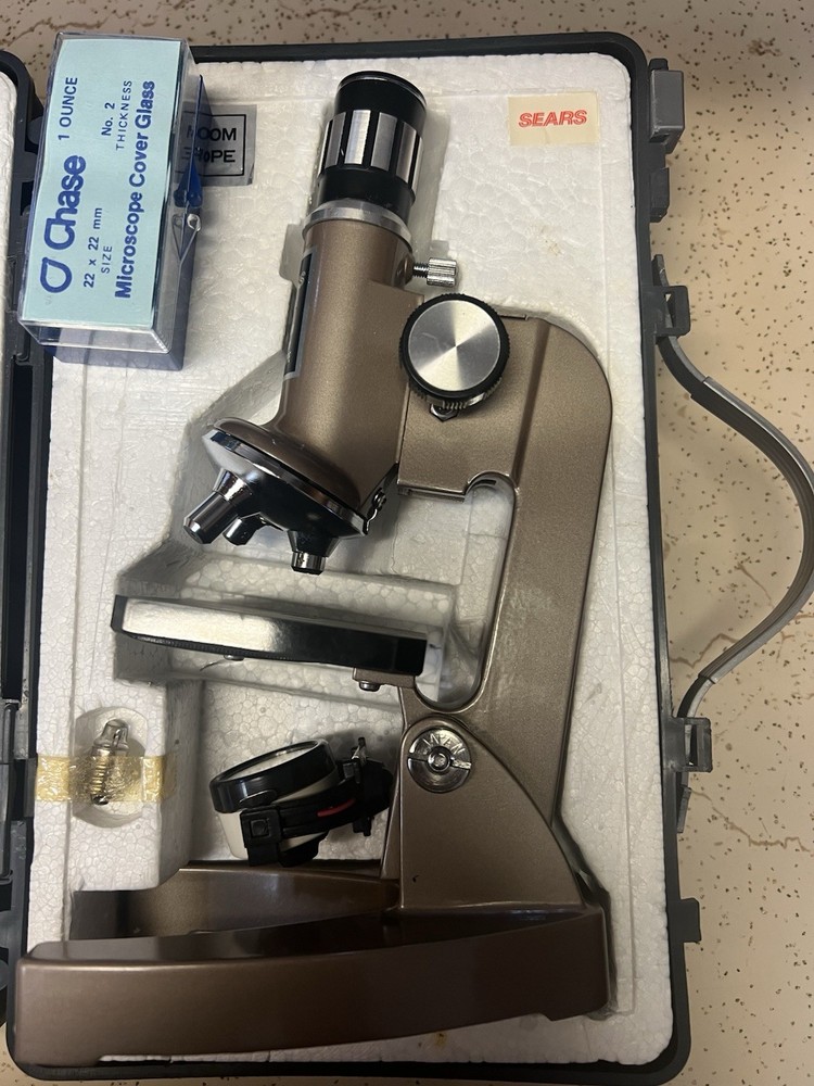 Sears Microscope Set vintage used 900x zoom