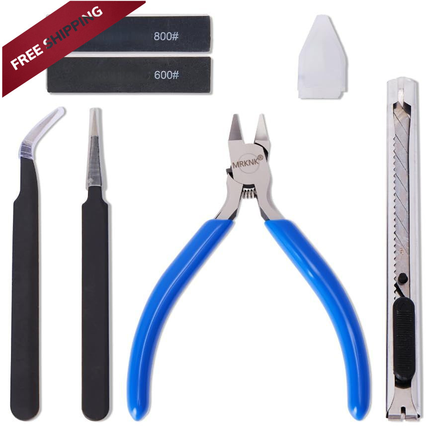 Model Building Tools Kit – 6-Piece with 4.3inch Precision Nipper, Bule