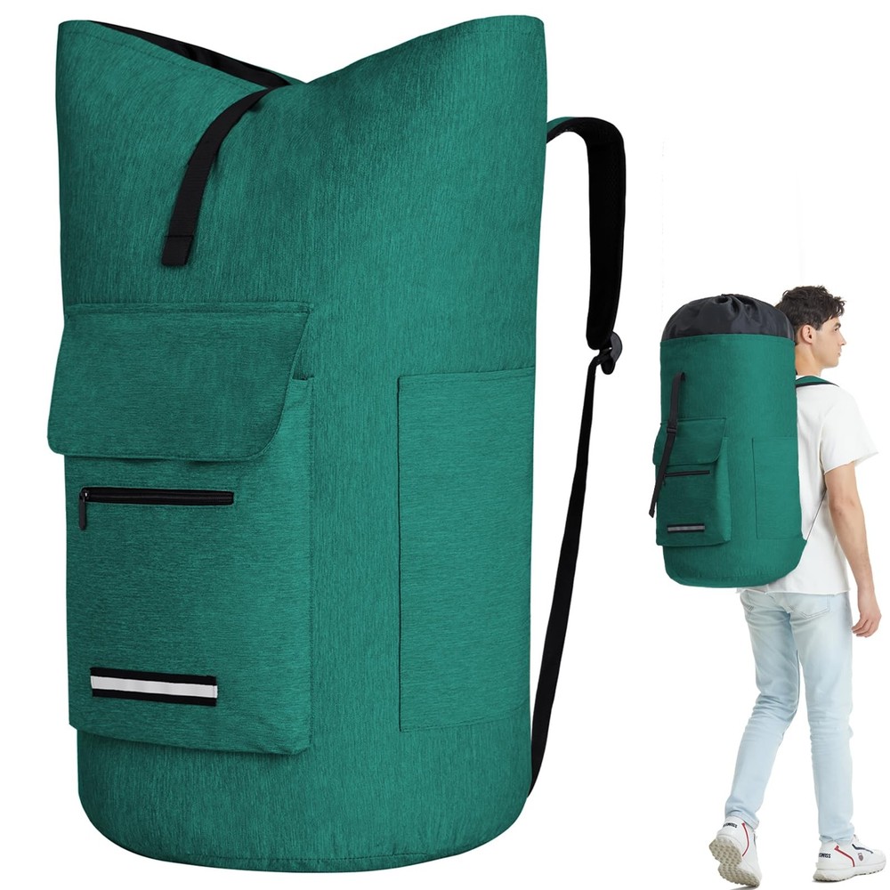 Laundry Backpack with Shoulder Straps，Laundry Bag Extra X-Large, Turquoise