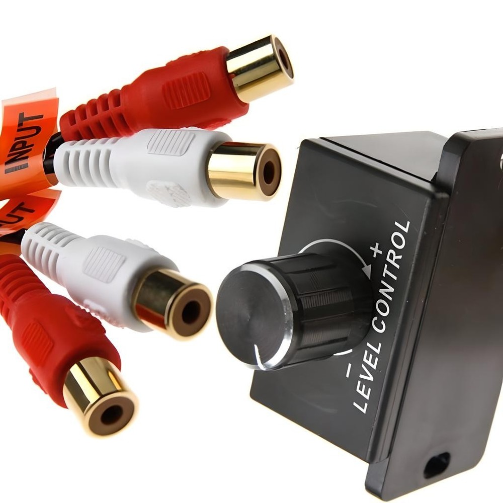 1pcs Universal Car Amplifier RCA Level Controller Audio Bass Control Knob Cable