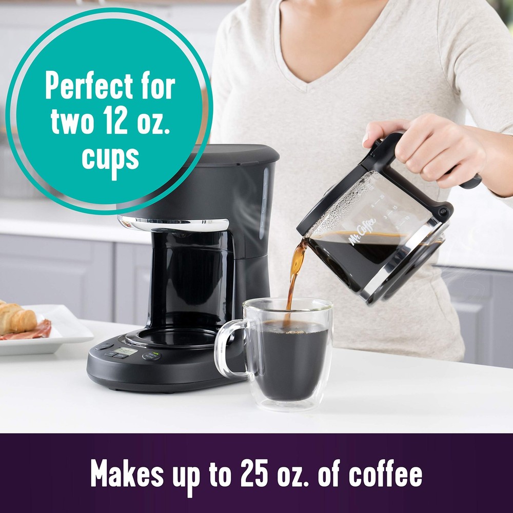Mr. Coffee Programmable Maker 5 Cups with 5-Cup, Black